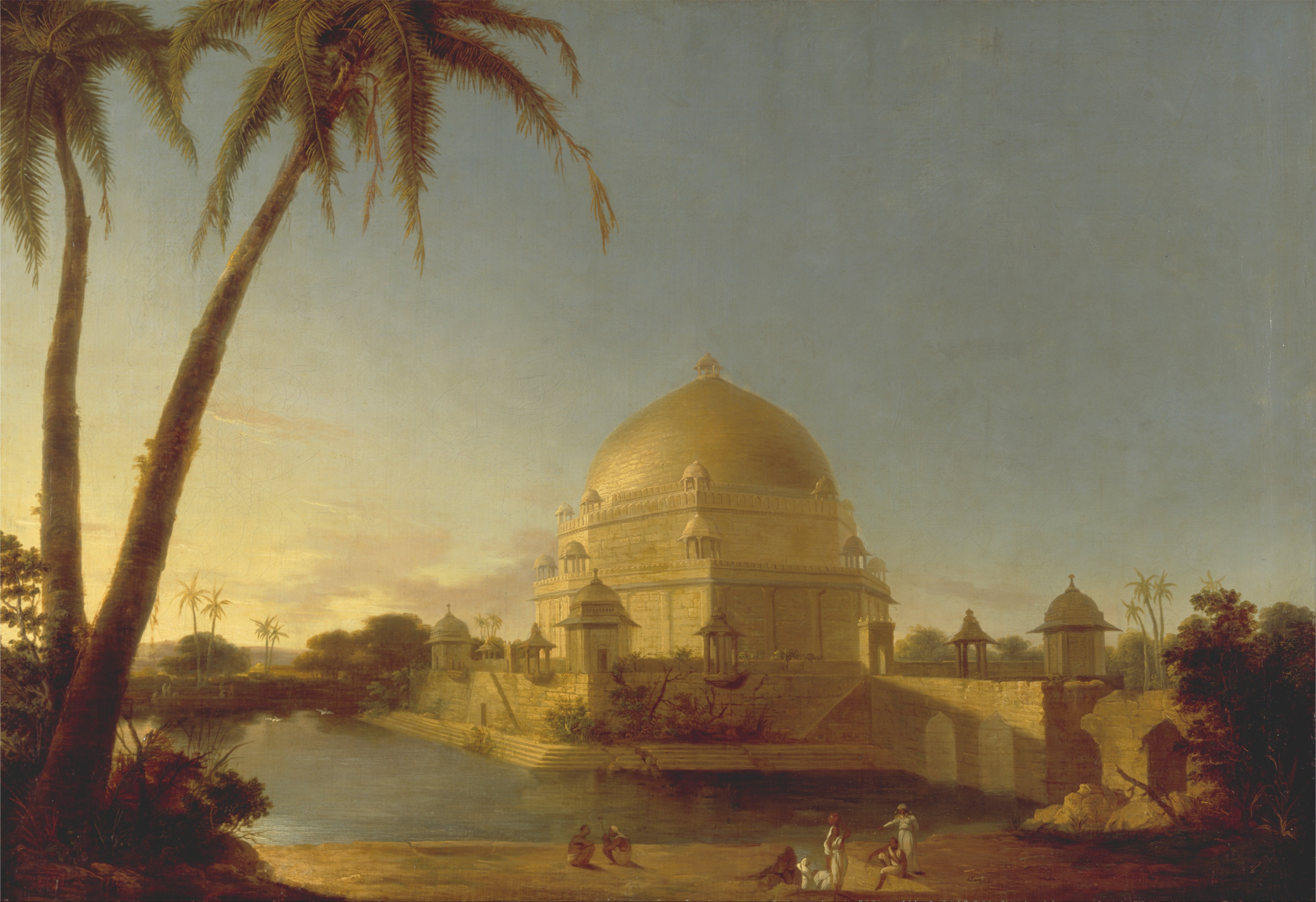 white dome temple painting