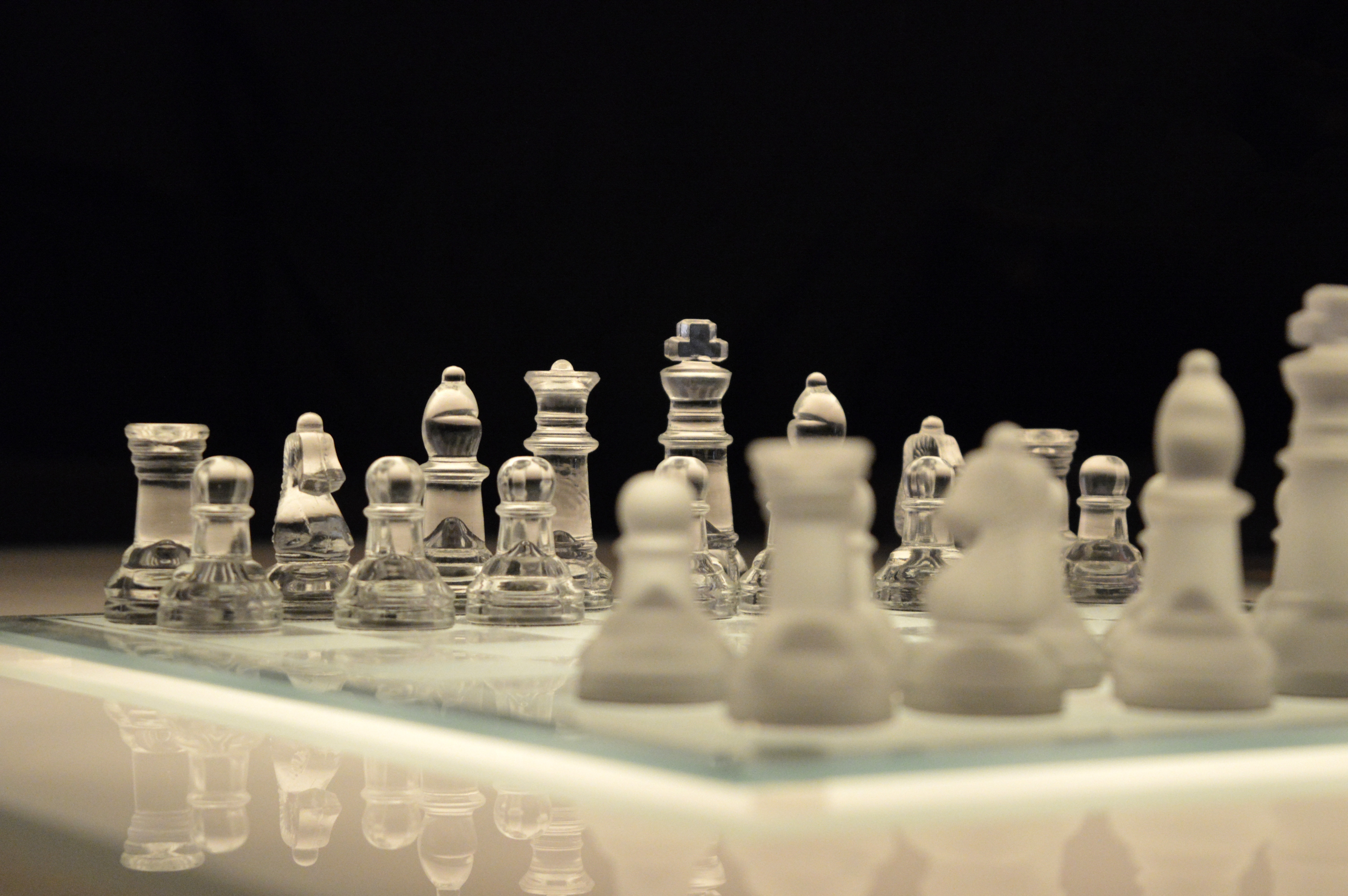 glass chess board set