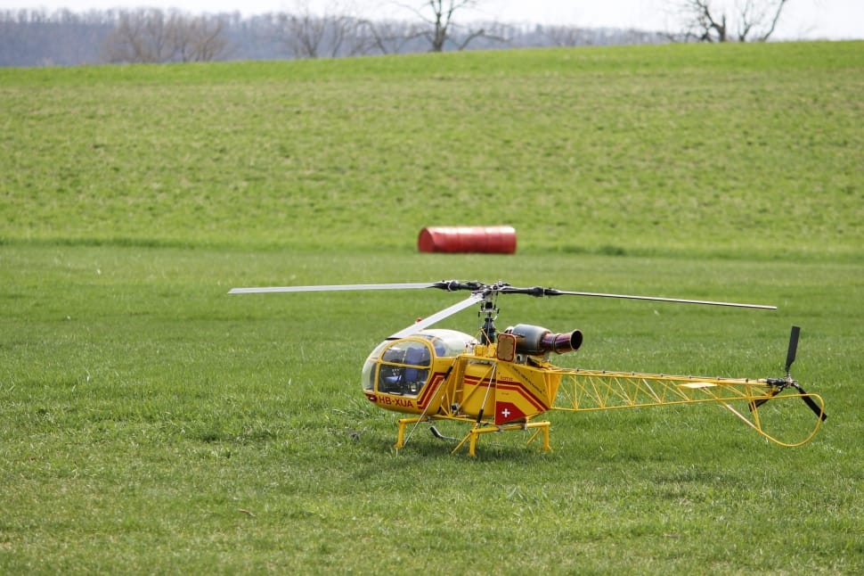 yellow remote controlled helicopter preview