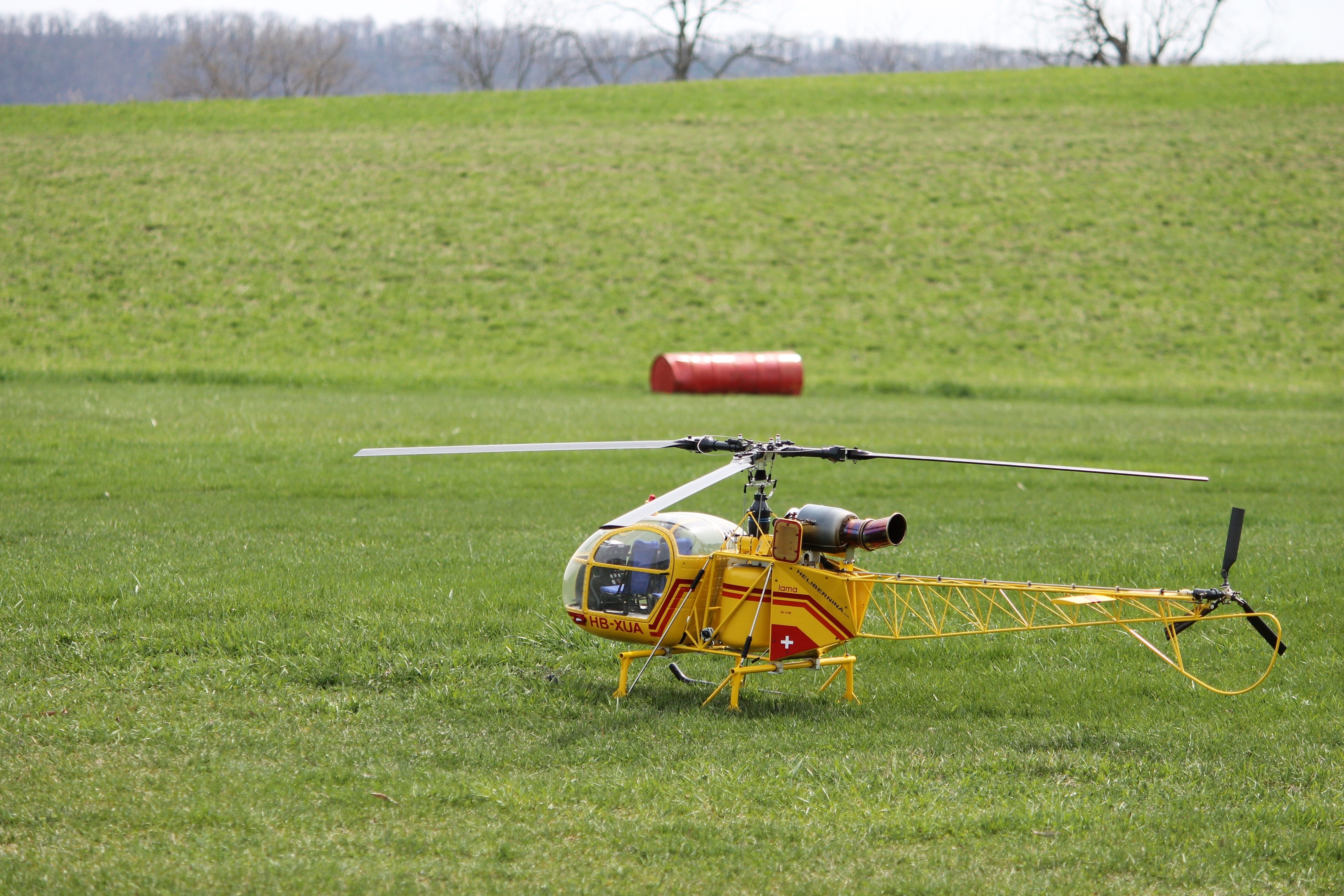 yellow remote controlled helicopter