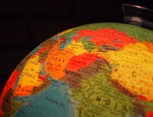 Globe, Countries, Our Earth, Continents, multi colored, close-up thumbnail
