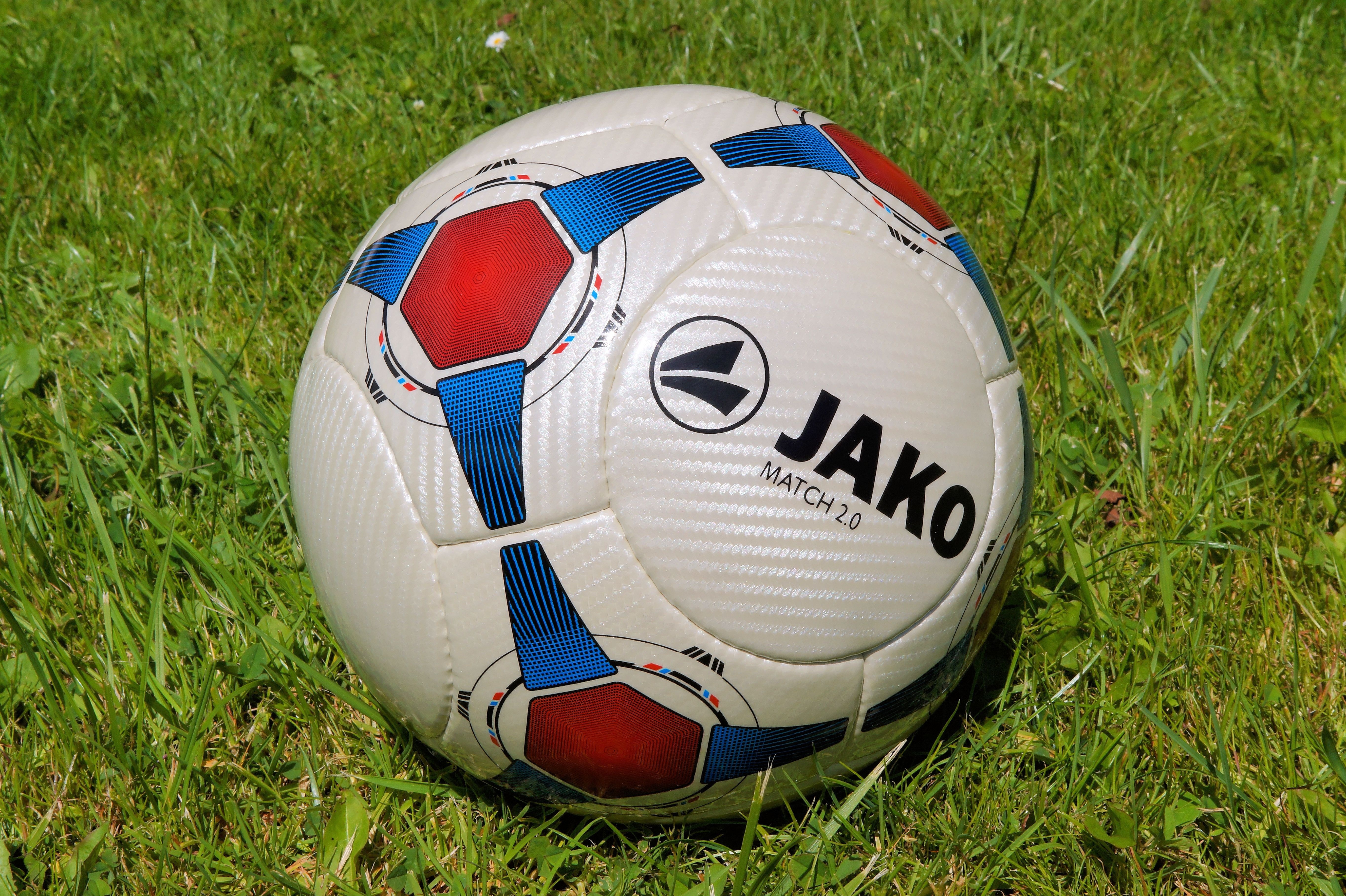jako match 2.0 white blue and red soccer ball