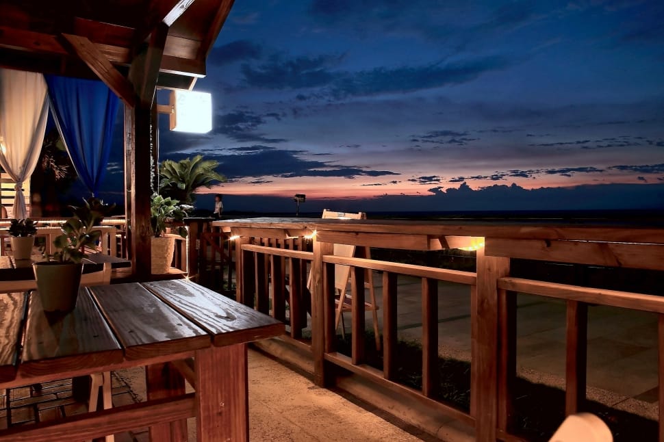 Beach House, Restaurant, View, Sunset, dusk, wood - material preview
