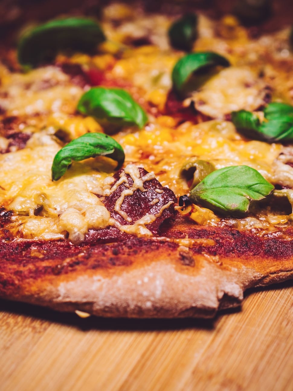 macro photography of pizza preview