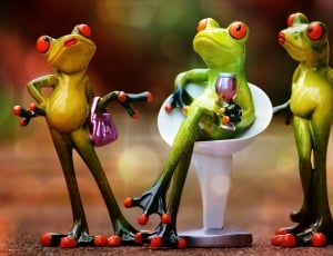 Frogs, Drink, Celebrate, Funny, Party, figurine, no people thumbnail
