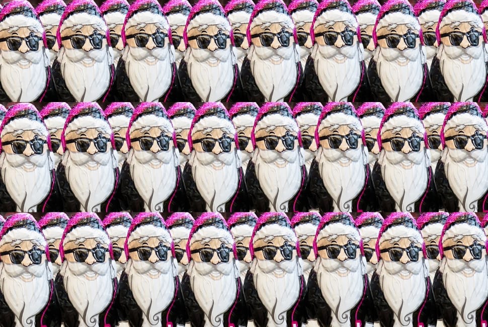 Nicholas, Christmas, Santa Claus, in a row, large group of objects preview