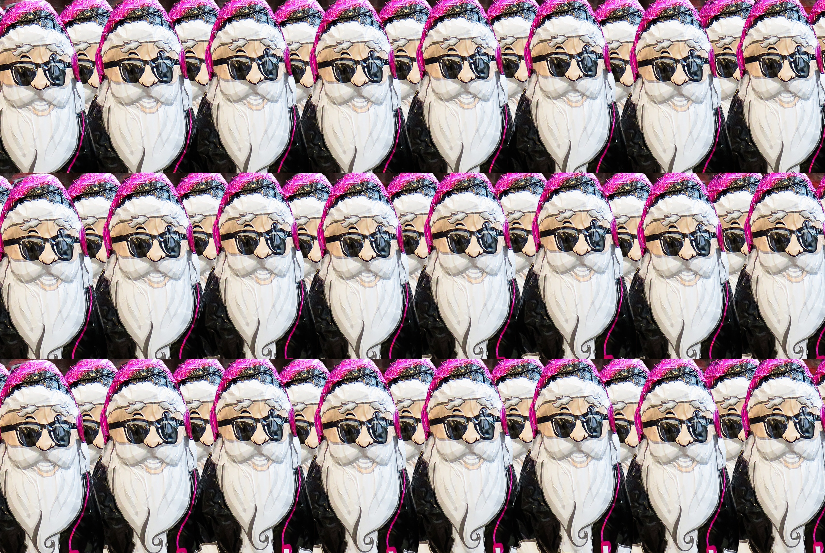 Nicholas, Christmas, Santa Claus, in a row, large group of objects