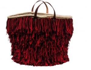 red and brown fringe bag thumbnail
