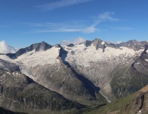 top view glacier mountain during daytime thumbnail