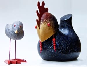 chicken and chick ceramic figurine thumbnail