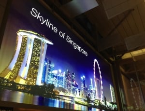 Singapore, Advertising, Airport, Changi, night, building exterior thumbnail