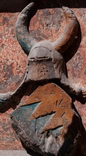 brown metal embossed knight ornament thumbnail