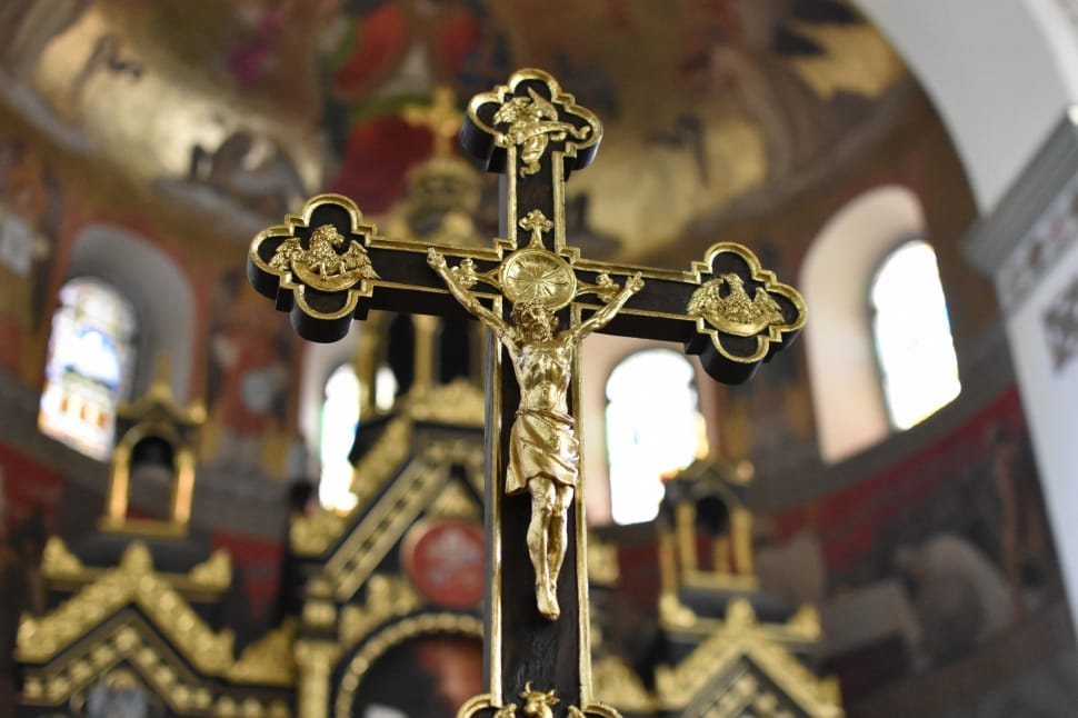 black and brass crucifix preview