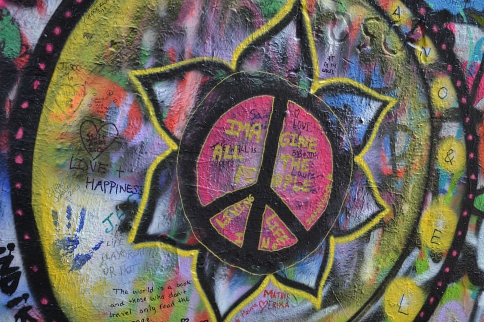 peace sign wall painting preview