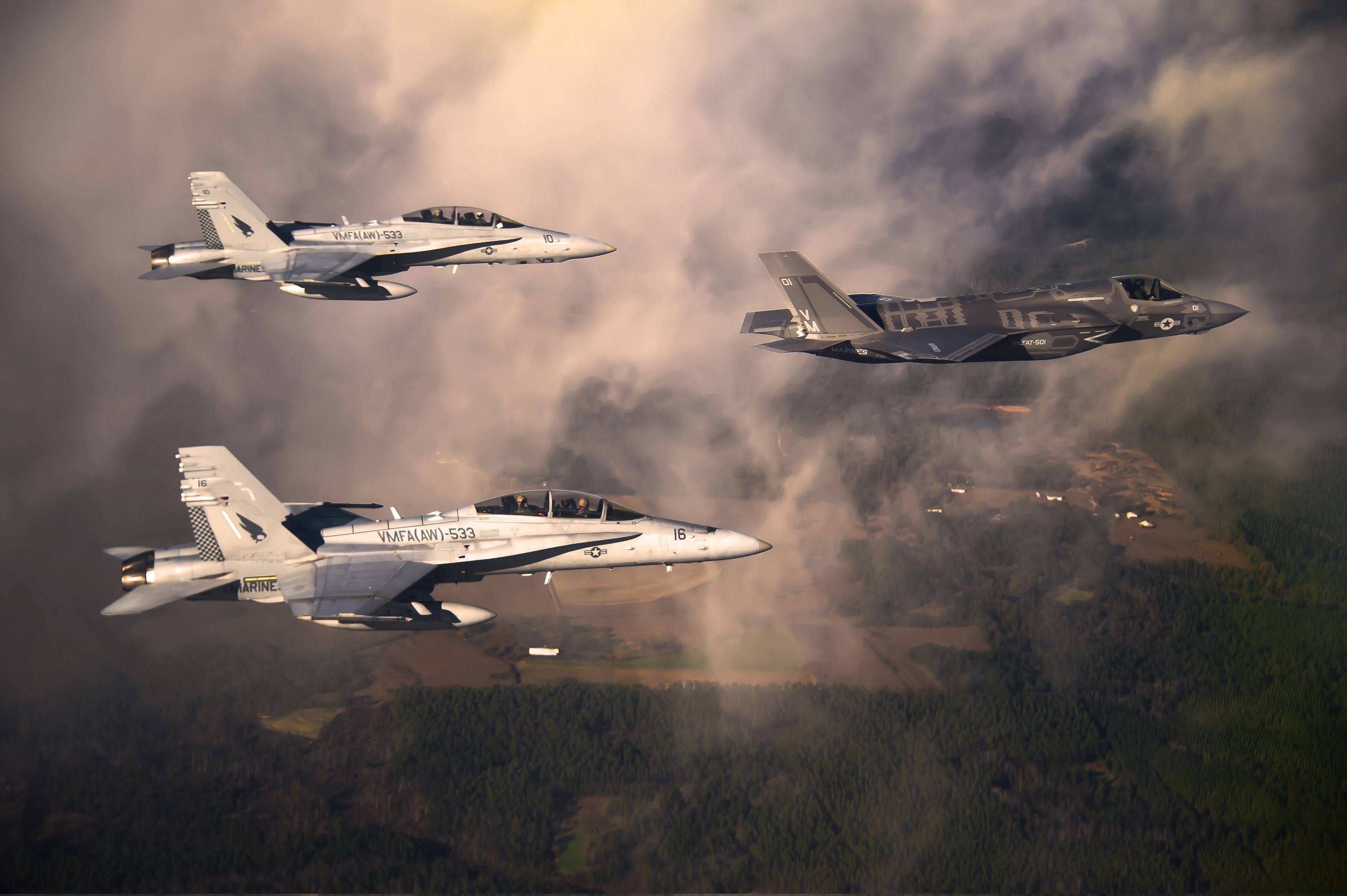 three fighter jets
