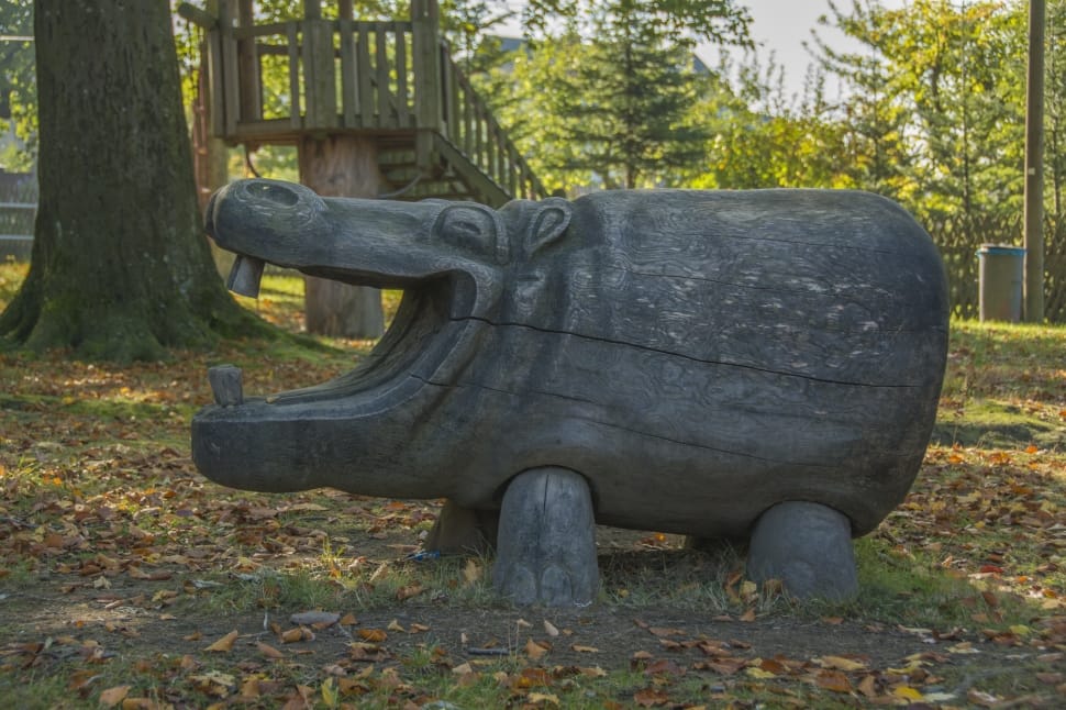 brown hippopotamus statue preview