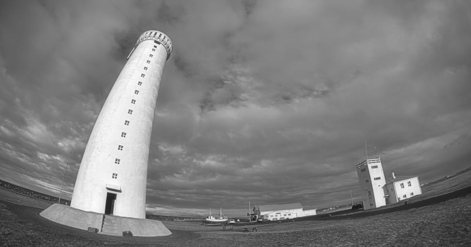 grayscale photo of lighthouse preview