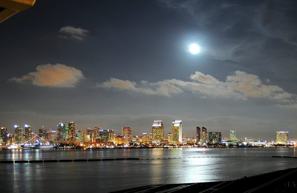 San Diego Bay, Skyline, Harbor, Night, city, cityscape preview