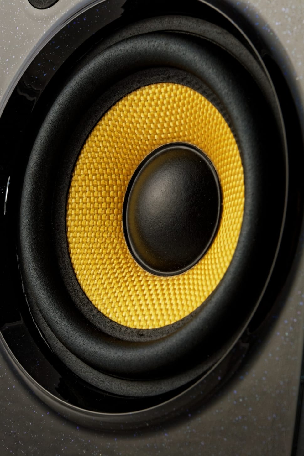black  and yellow car  subwoofer preview