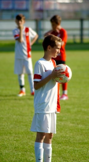 white and red soccer ball thumbnail