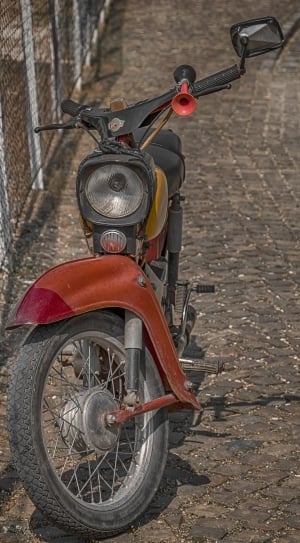 close up photo of red and black standard motorcycle thumbnail