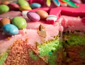 green brown and pink cake thumbnail