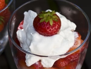 refreshment with cream and strawberry on top thumbnail