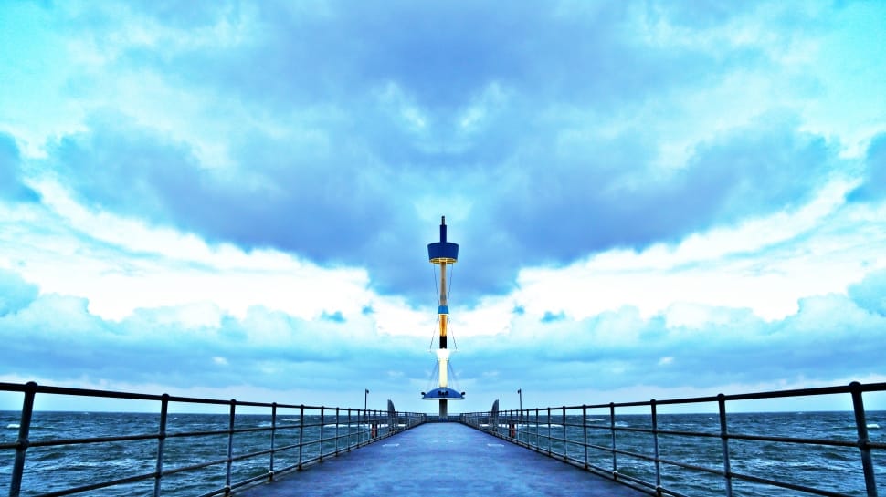 white and blue lighthouse preview