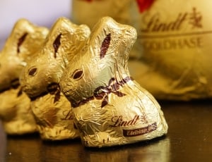 Golden, Easter Bunny, Rabbit, Gold Foil, close-up, no people thumbnail