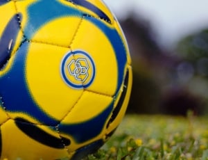 yellow and blue soccer ball thumbnail