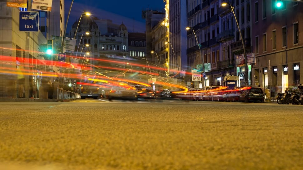 Evening, Cars, Barcelona, Lights, Color, night, illuminated preview