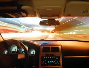 Evening, Night, Car, Driving, Cockpit, blurred motion, speed thumbnail