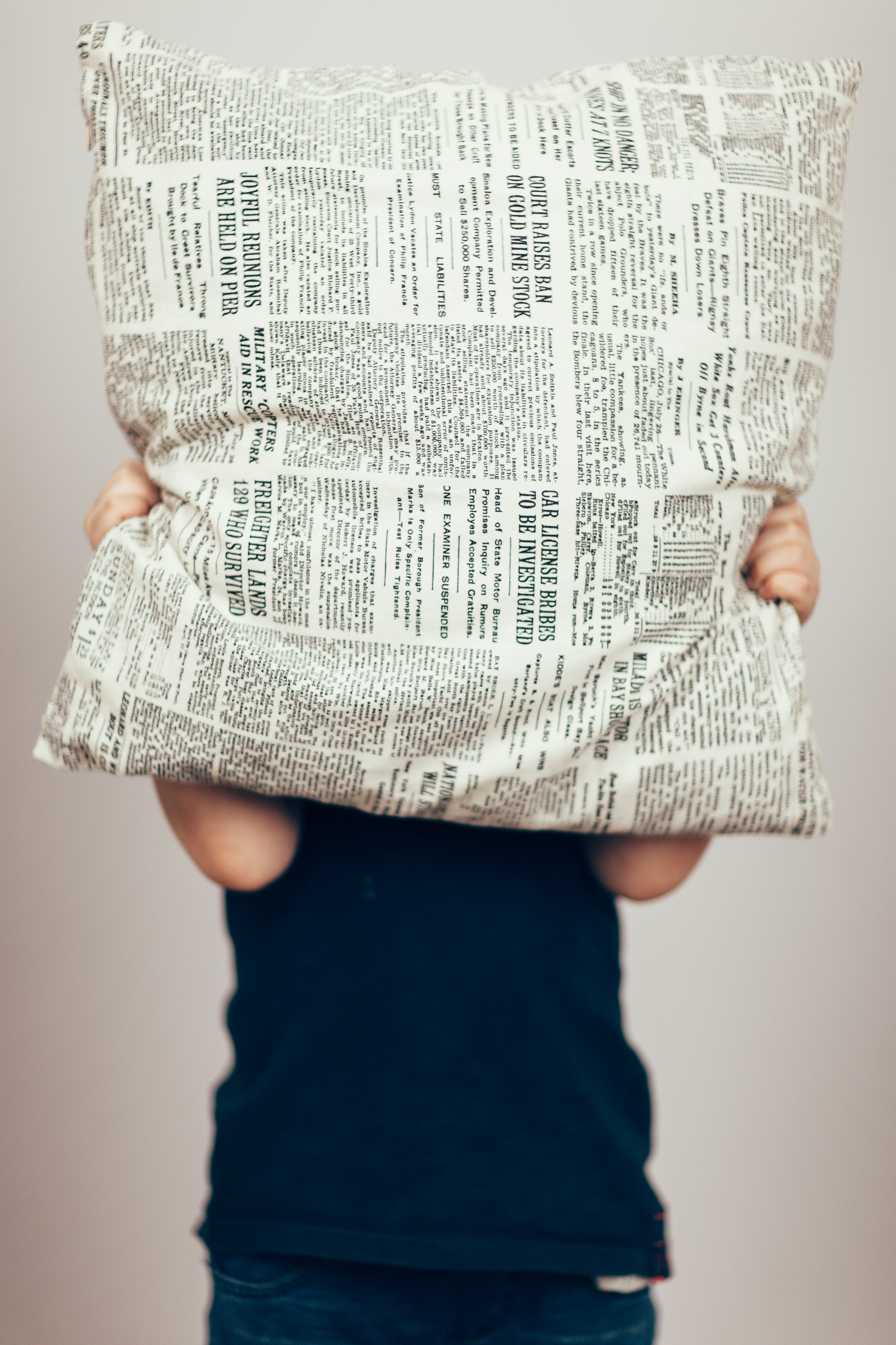 newspaper throw pillow