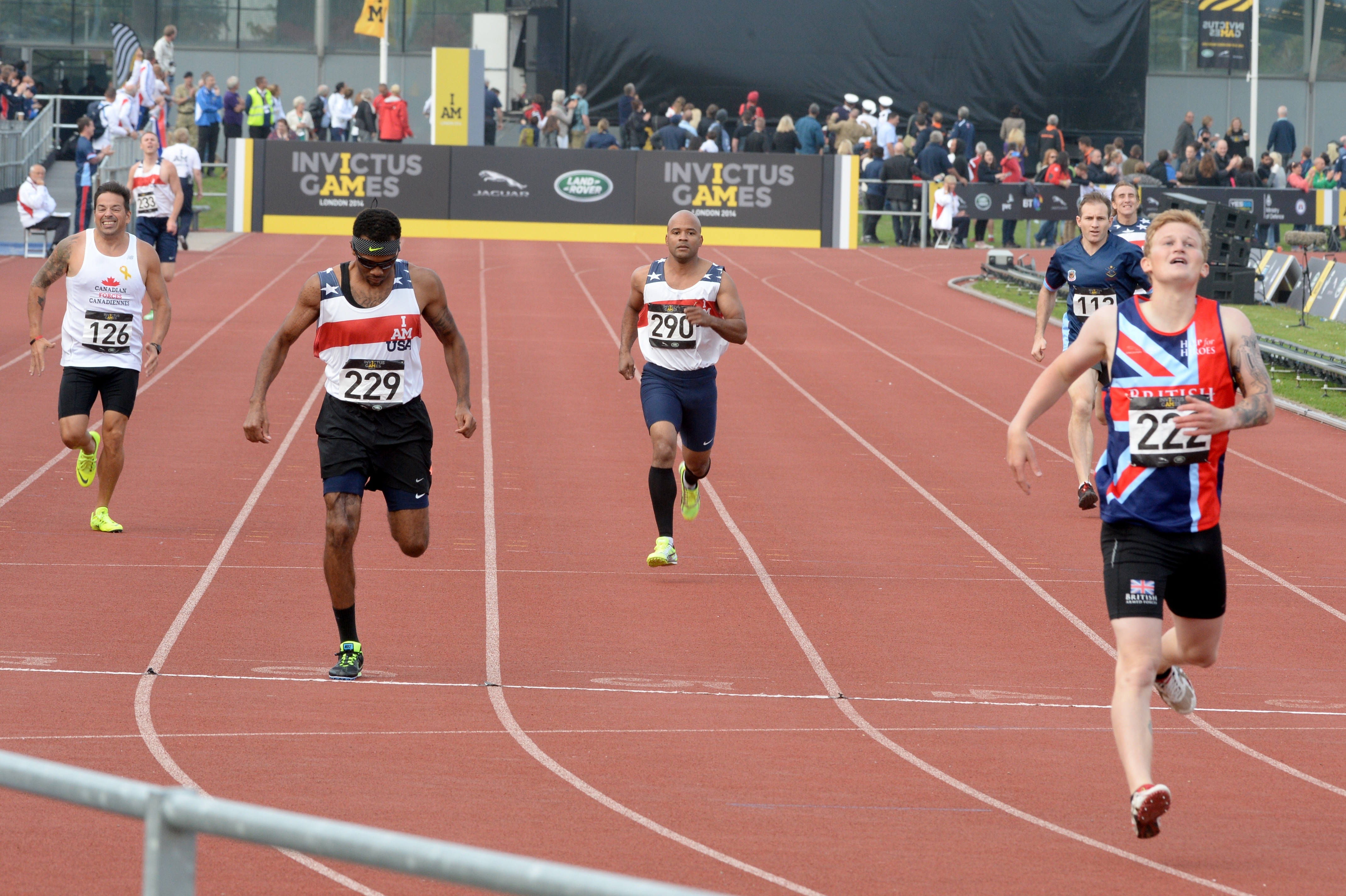 4 men running on the track illustration