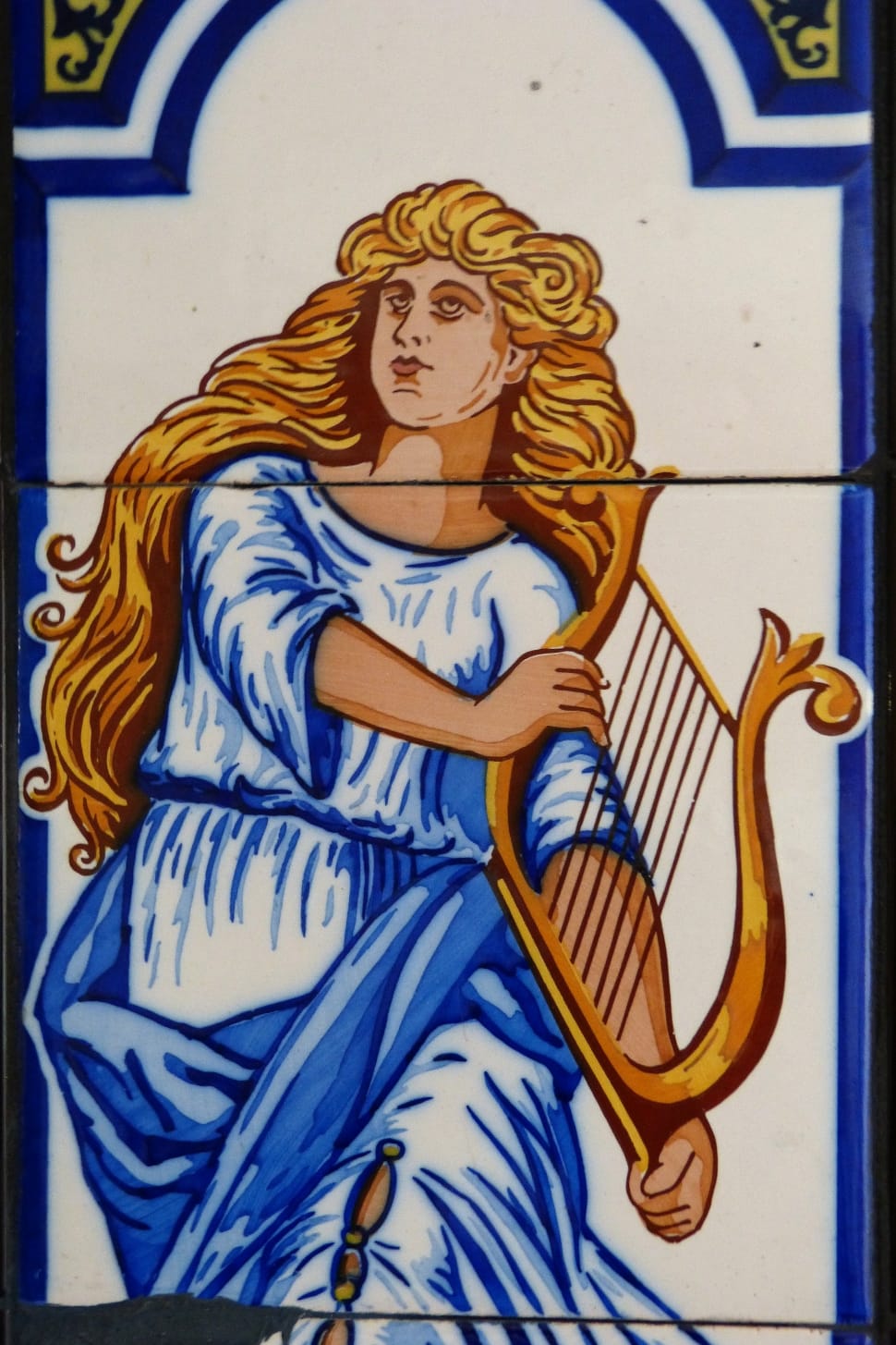 Muse, Harp, Tile, Music, Instrument, indoors, statue preview