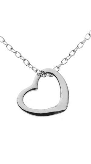 silver heart pendant necklace thumbnail