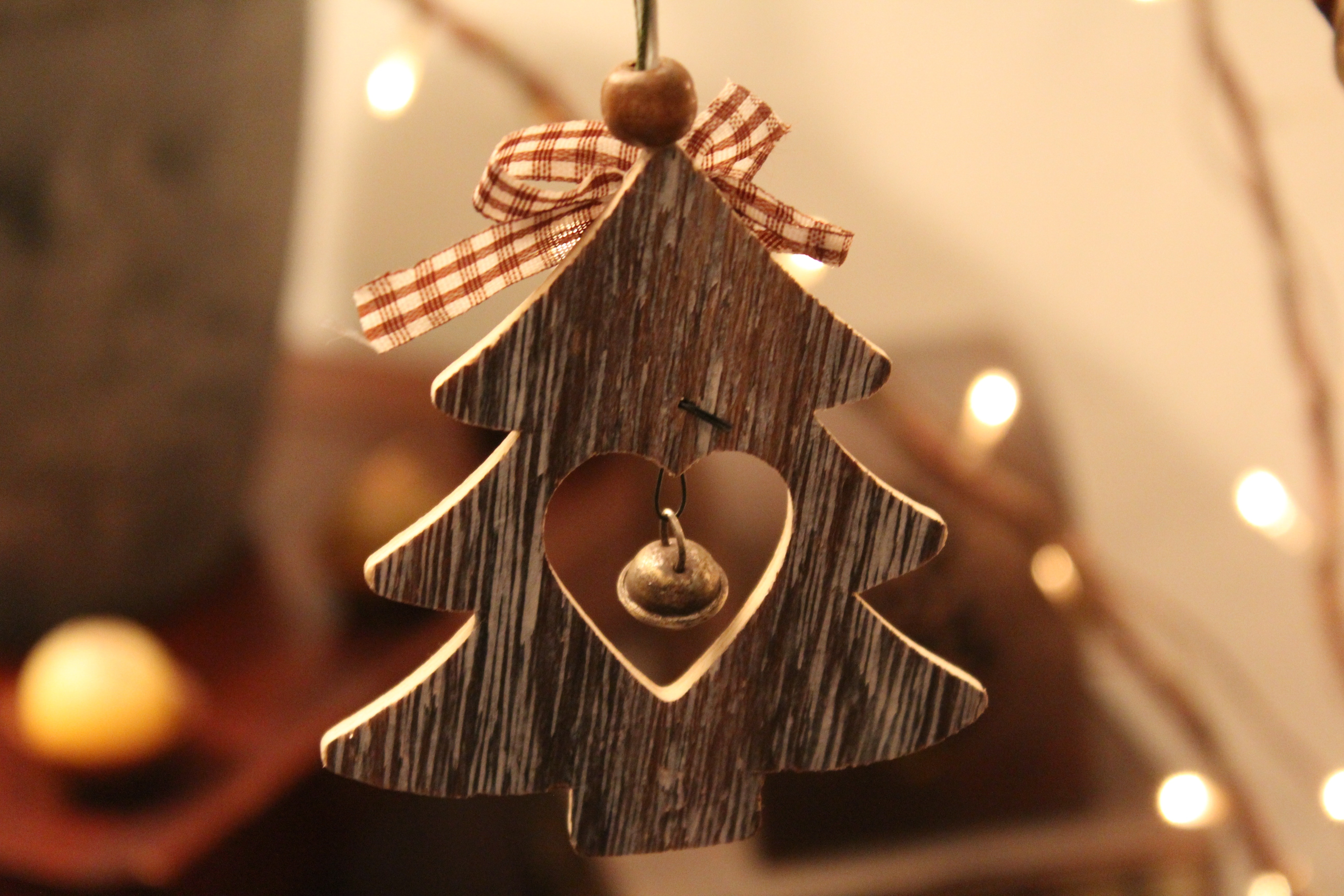 brown wooden christmas tree decor