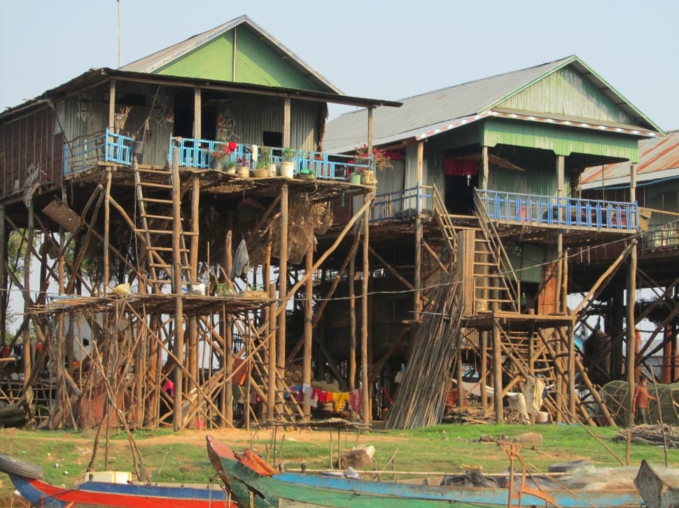 Kampong Pluk, Fishermen Houses, Cambodia, built structure, house preview