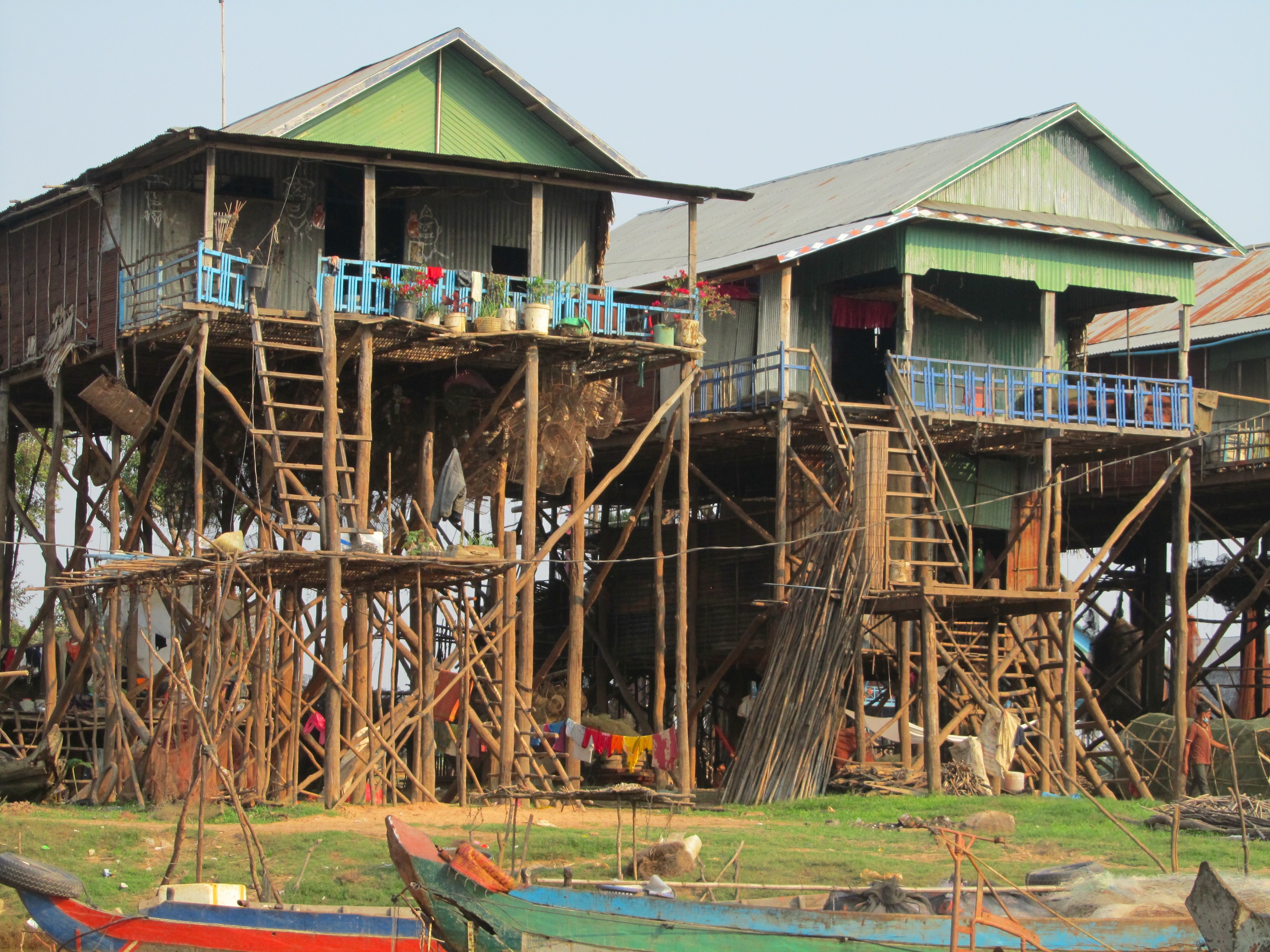 Kampong Pluk, Fishermen Houses, Cambodia, built structure, house