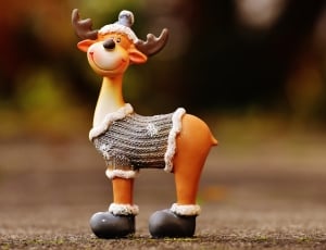 moose in gray knit shirt figurine thumbnail