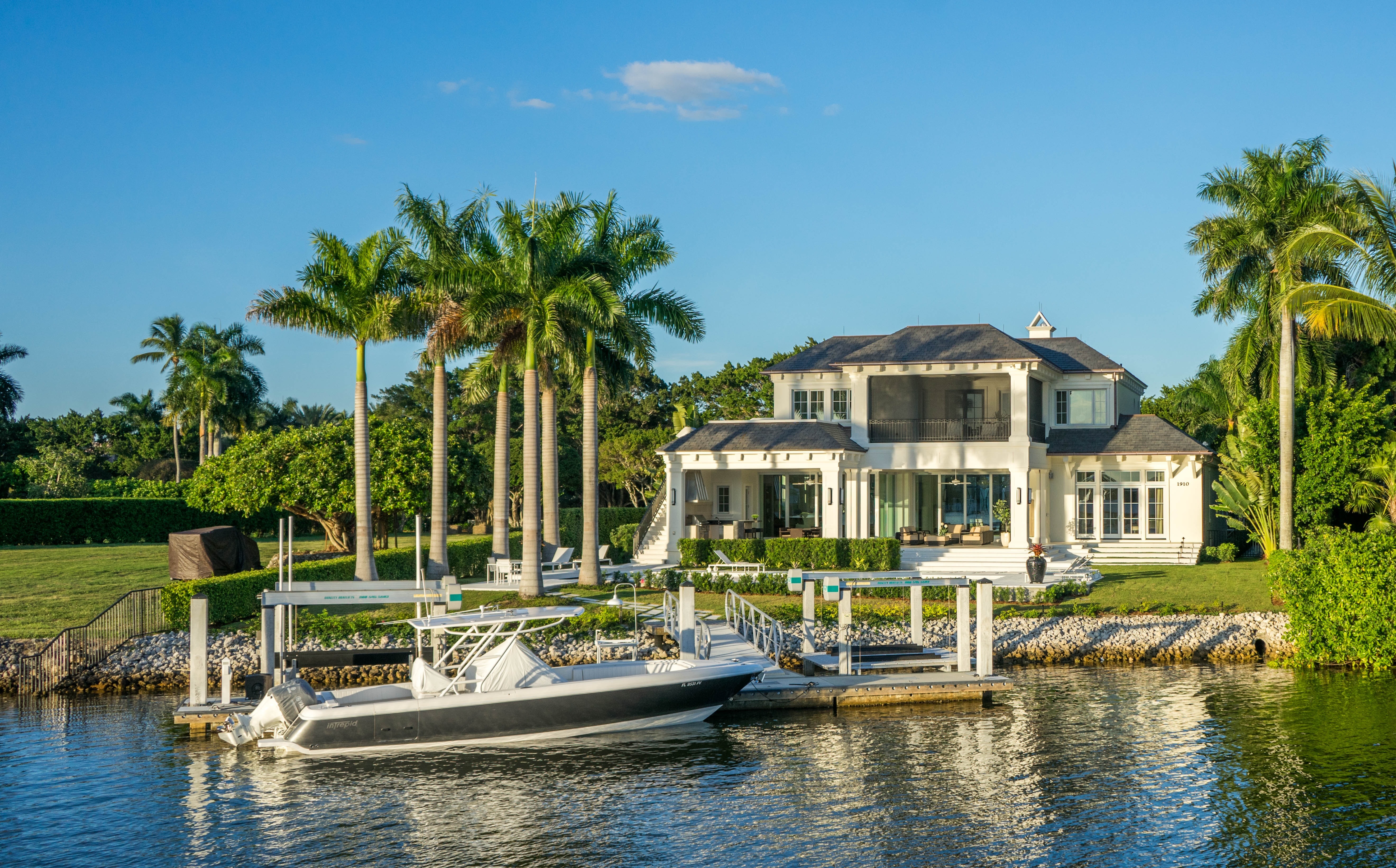 Florida, Boat, Coastline, Naples, Water, palm tree, luxury
