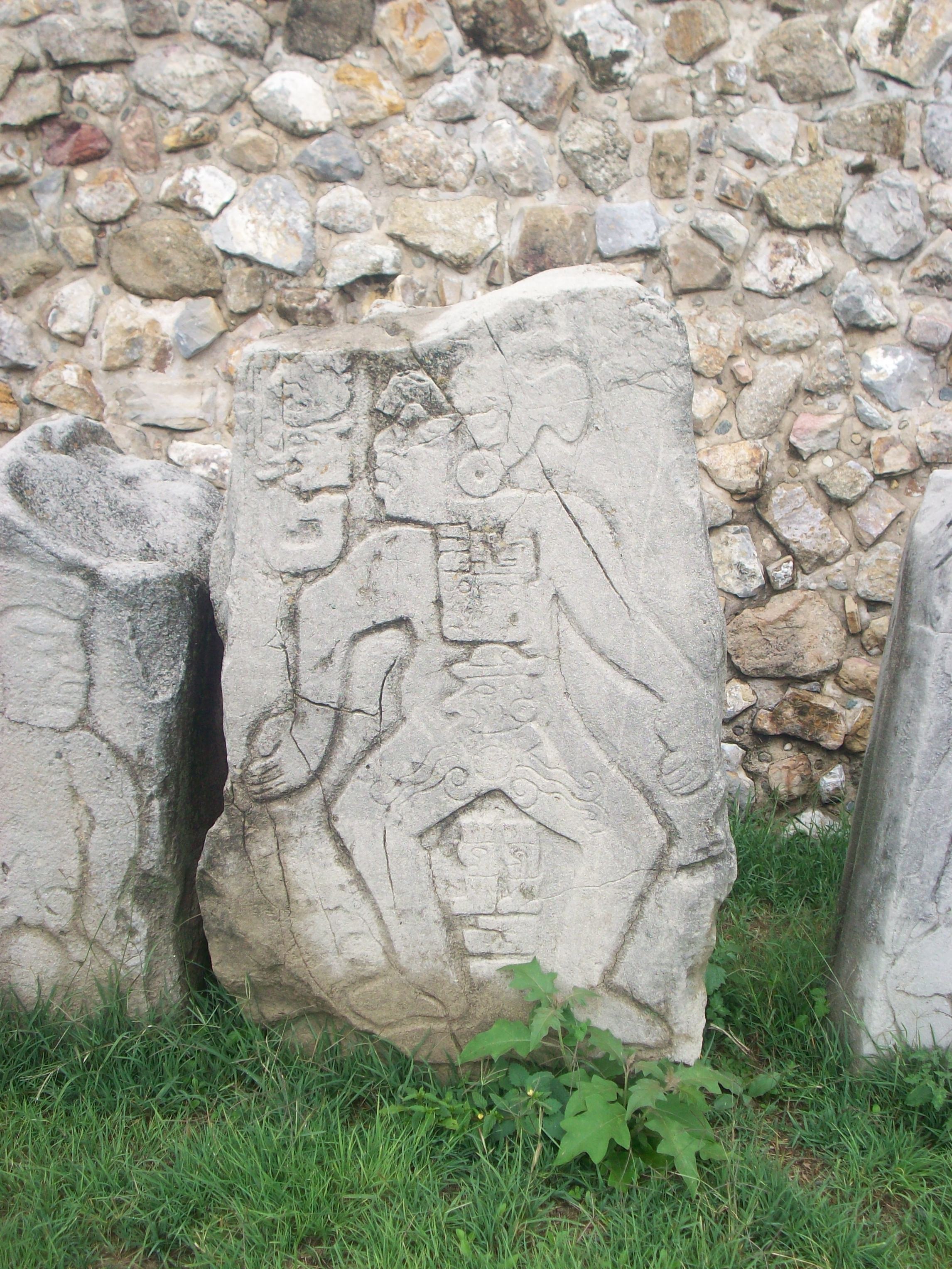 gray stone carving