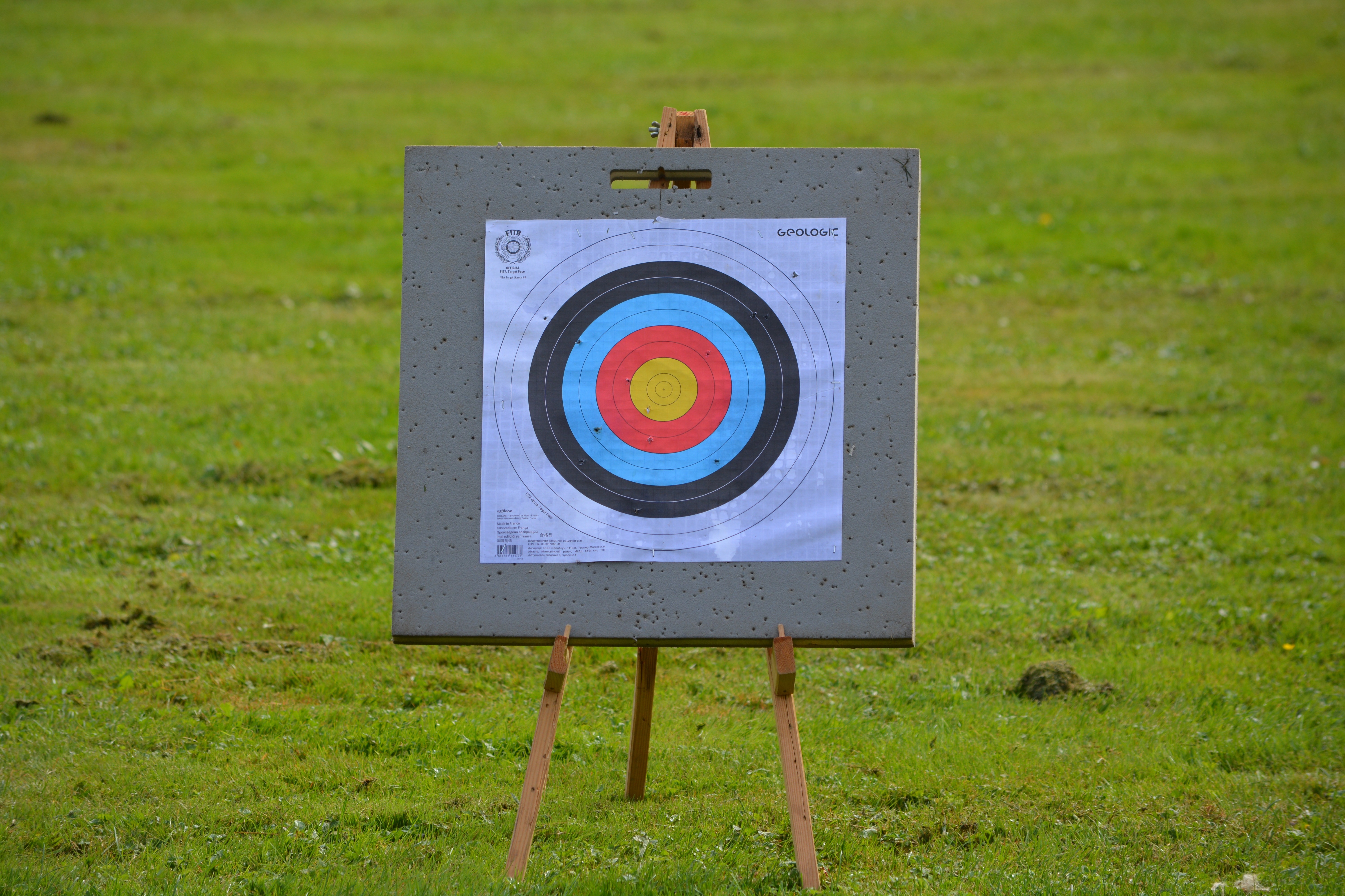 red blue and yellow stand target