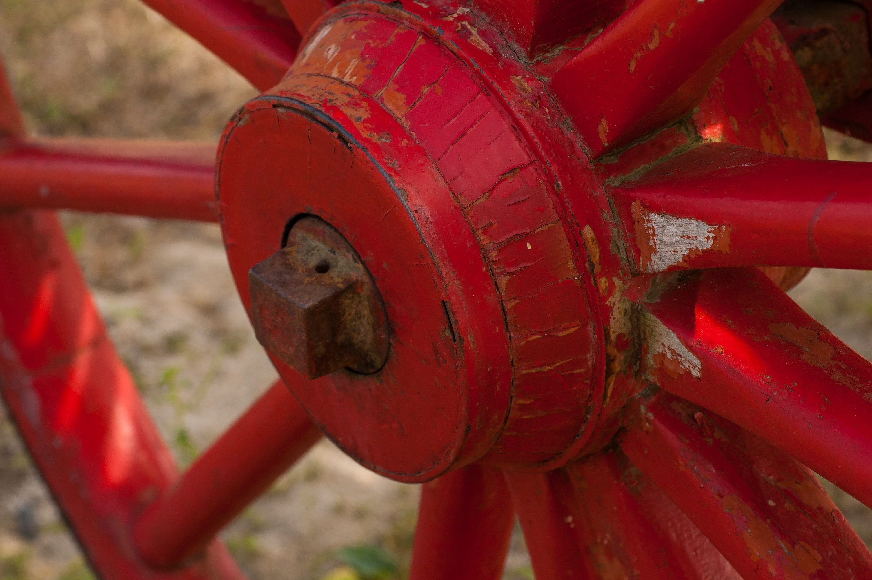 red metal wheel