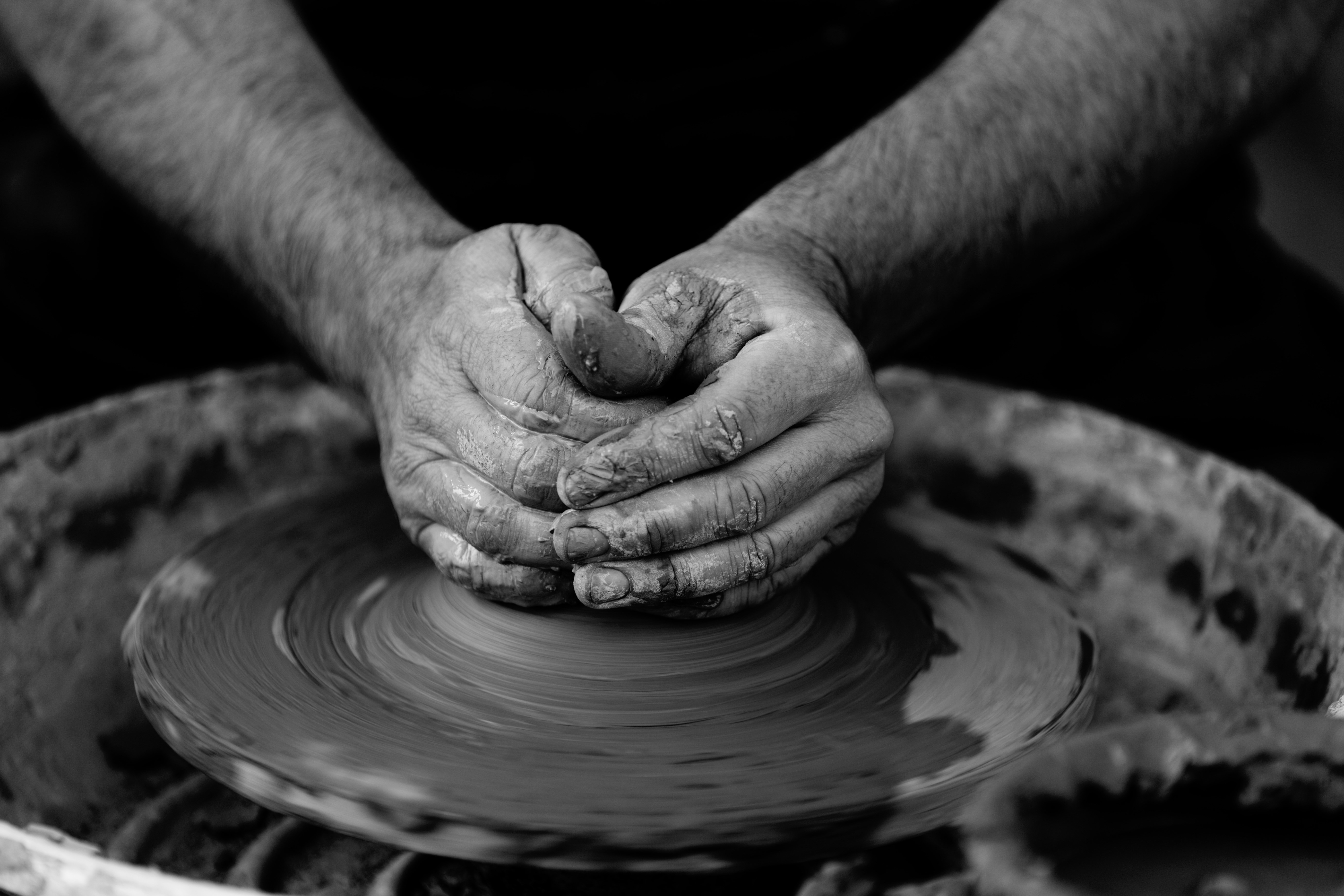 1280x720 Wallpaper Grayscale Photo Of Person Make Clay Pot Peakpx