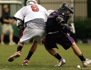 Lacrosse, Collision, Grass, Competition, sport, competitive sport thumbnail