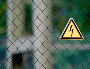 Warning, Grid, Electric Shock, Board, chainlink fence, warning sign thumbnail