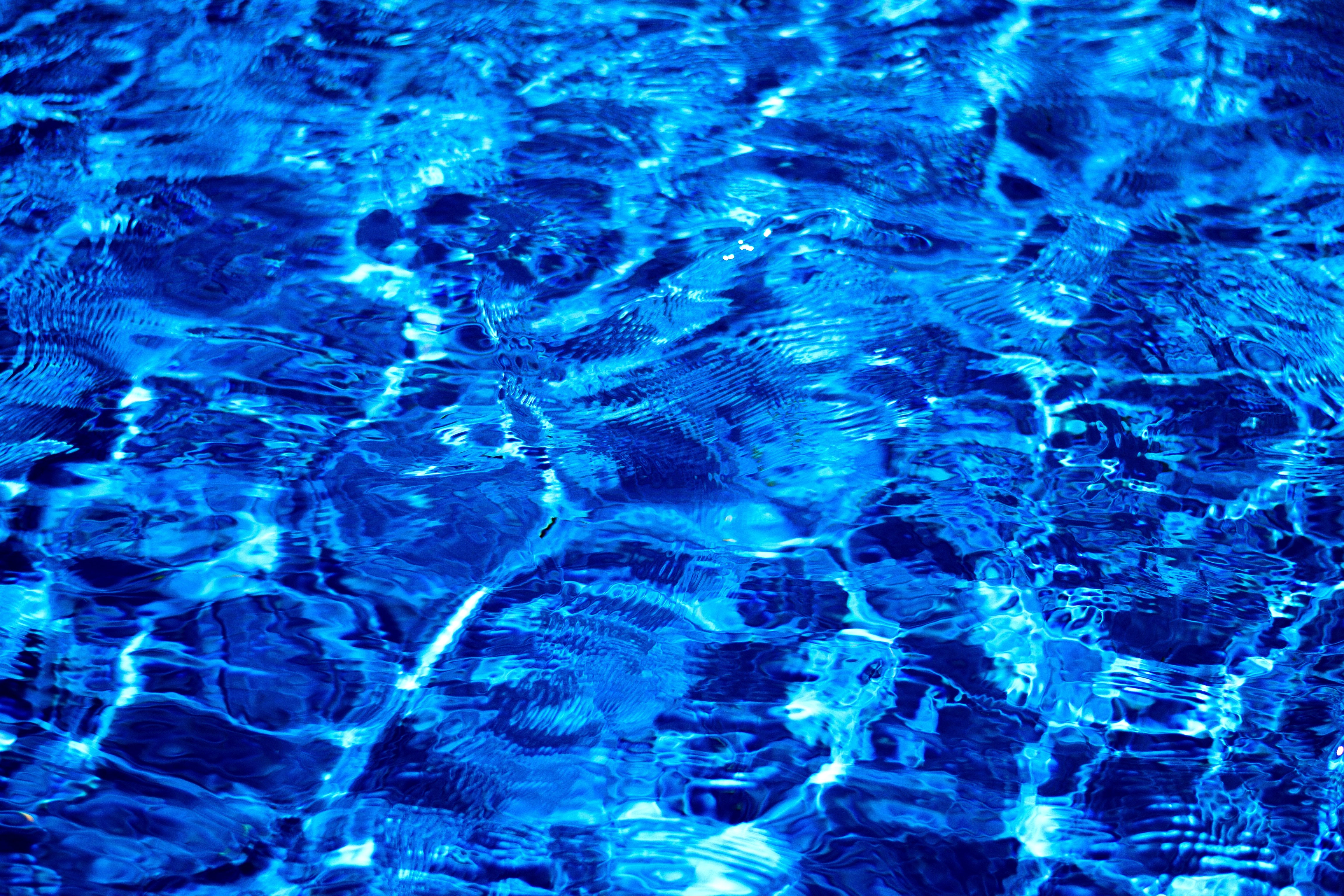 Surface, Water, Wave, Swimming, Pool, blue, full frame