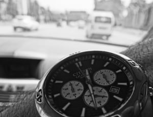 Black And White, Picture, Watch, focus on foreground, time thumbnail