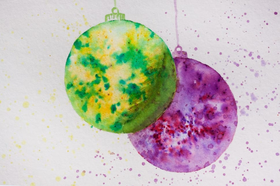 2 christmas baubles painting preview